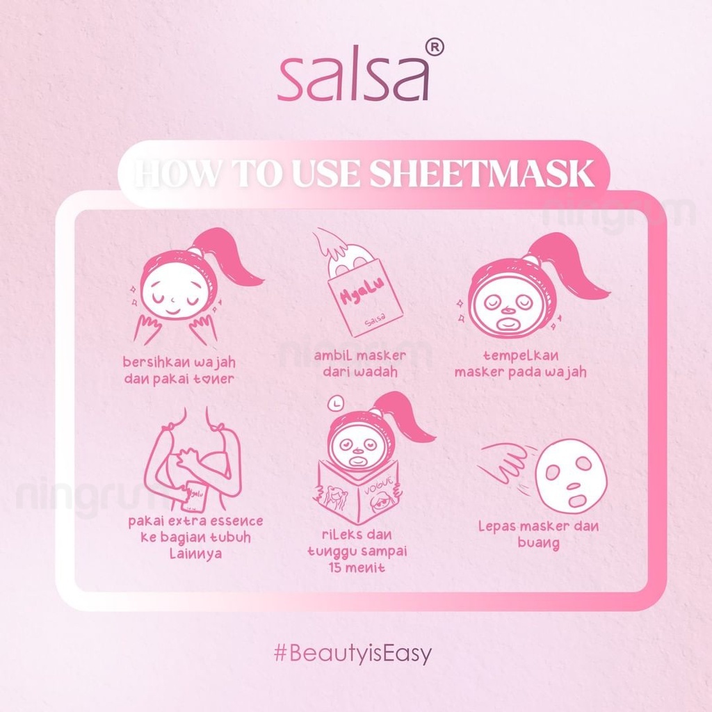 Ningrum - Sheet Mask Salsa Masker Wajah Daily Korea Skincare Plaint Mask - 5414