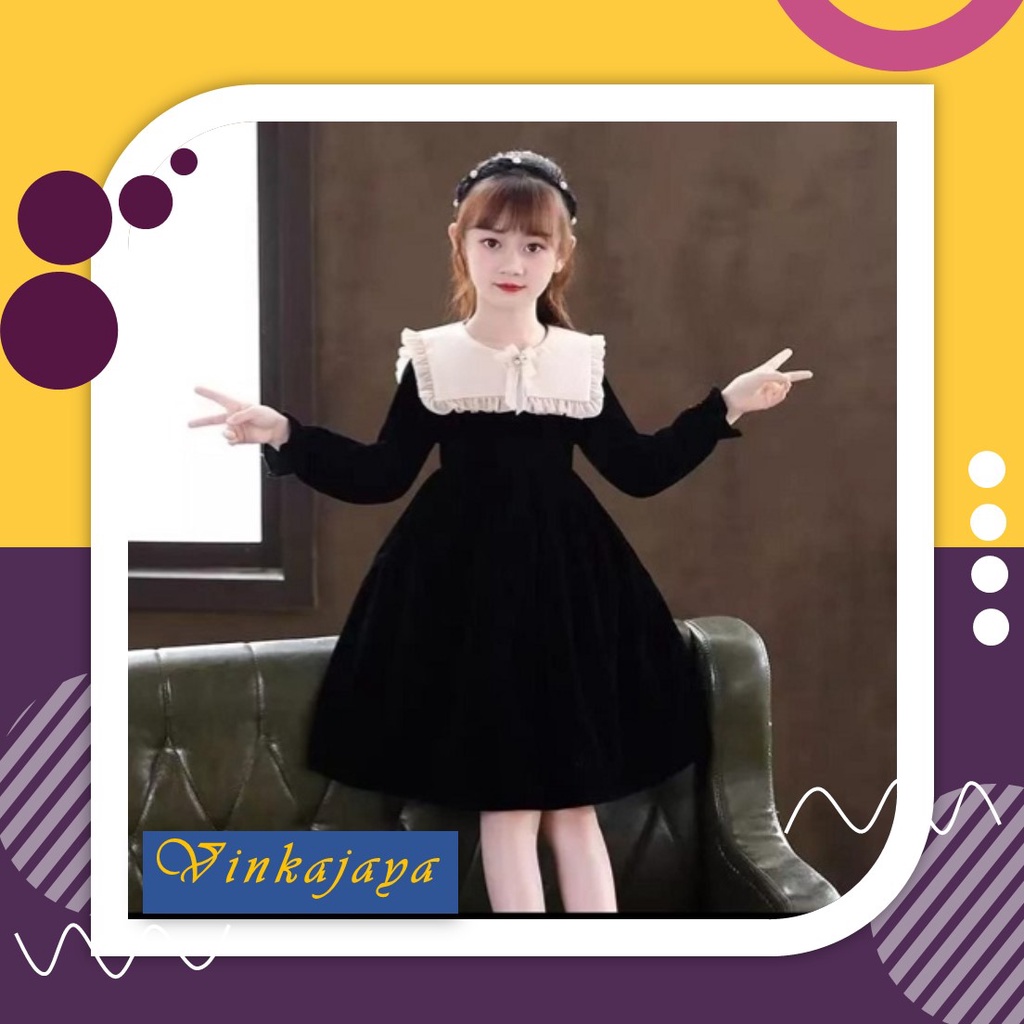 Baju Anak Perempuan Usia Umur 7 8 9 10 Tahun Thn Gaun Dress Pesta Pakaian Cewek Lengan Pendek Queenk