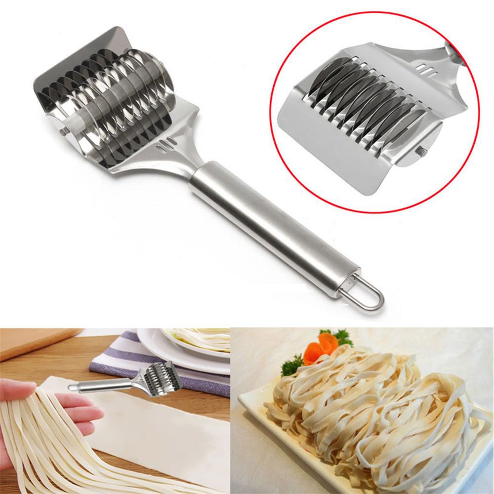 Rebuy Roller Pemotong Adonan Kue / Pasta / Spaghetti Bahan Stainless Steel Untuk Dapur / Rumah