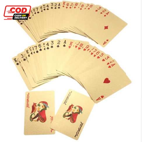 NEW !! PREMIUM Kartu Remi Poker Gold Foil - T-8888