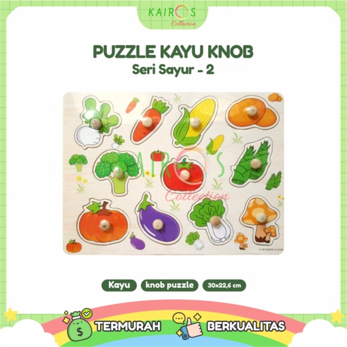 Puzzle Anak Kayu Knob Sayur