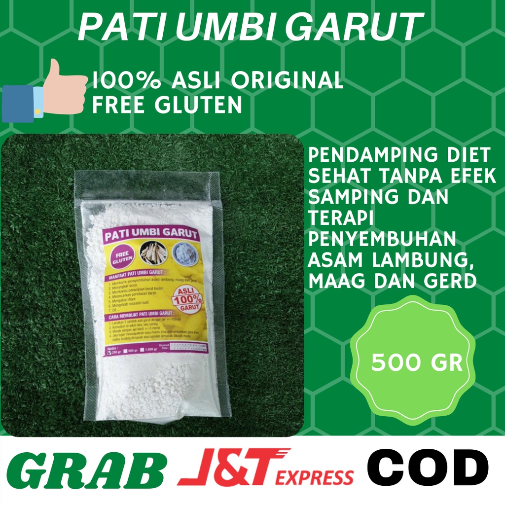 Tepung Pati Umbi Garut 500 Gram Asli 100% Original Obat Asam Lambung Maag Gerd Gluten Free Surabaya