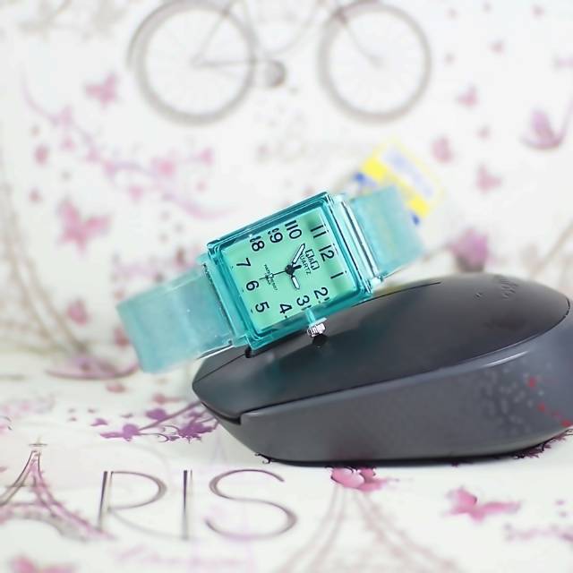 Jam Tangan Pria/Wanita Anak-Anak Q&amp;Q Analog Kotak Strap Jelly