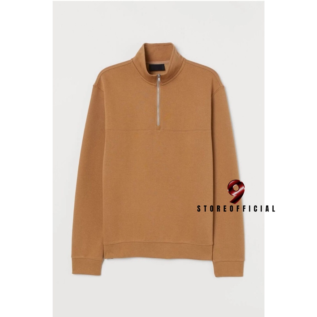 9storeofficial - Sweater HalfZip Pria / Jaket Half Zipper / Crewneck Kerah Tinggi / Sweatshirt Sleting Jacket Pria.