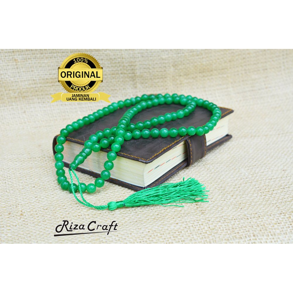 BAGUS Tasbih Batu Akik Giok Hijau Asli Alam Kalimantan Natural Original 99 Butir STOK TERBATAS