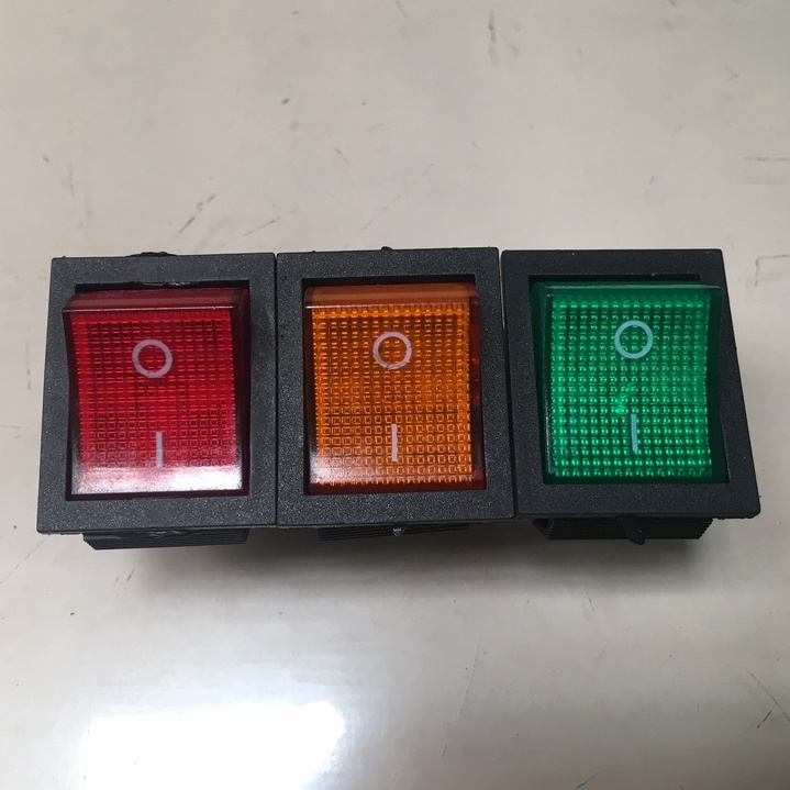 SWITCH ROCKER SAKLAR ON OFF 4 PIN KOTAK LED MERAH KUNING HIJAU 16A 250V 20A 125V - 31MM x 25MM 31x25 MM