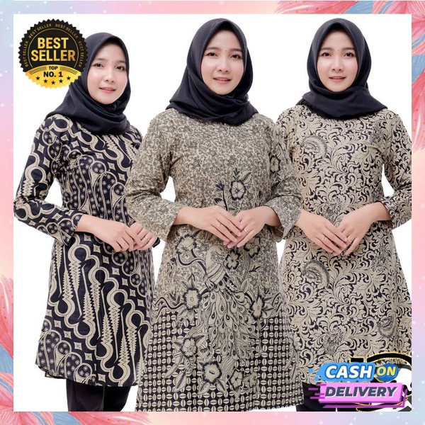Atasan Cewe Fashionable Blouse Dewasa Casual Atsan Cewek Formal Batik Model Terbaru Kemeja Wanita Fo