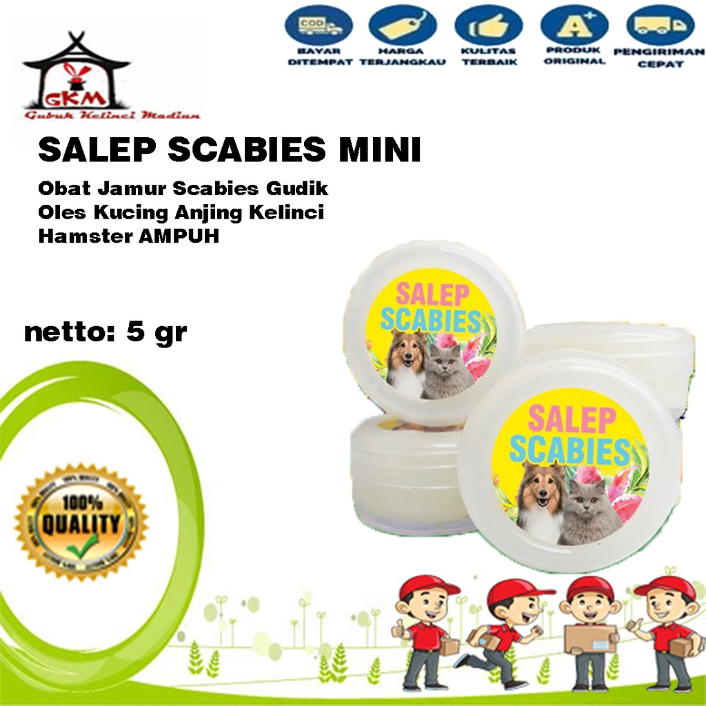 SALEP SCABIES MINI Obat Jamur Scabies Gudik Oles Kucing Anjing Kelinci Hamster AMPUH