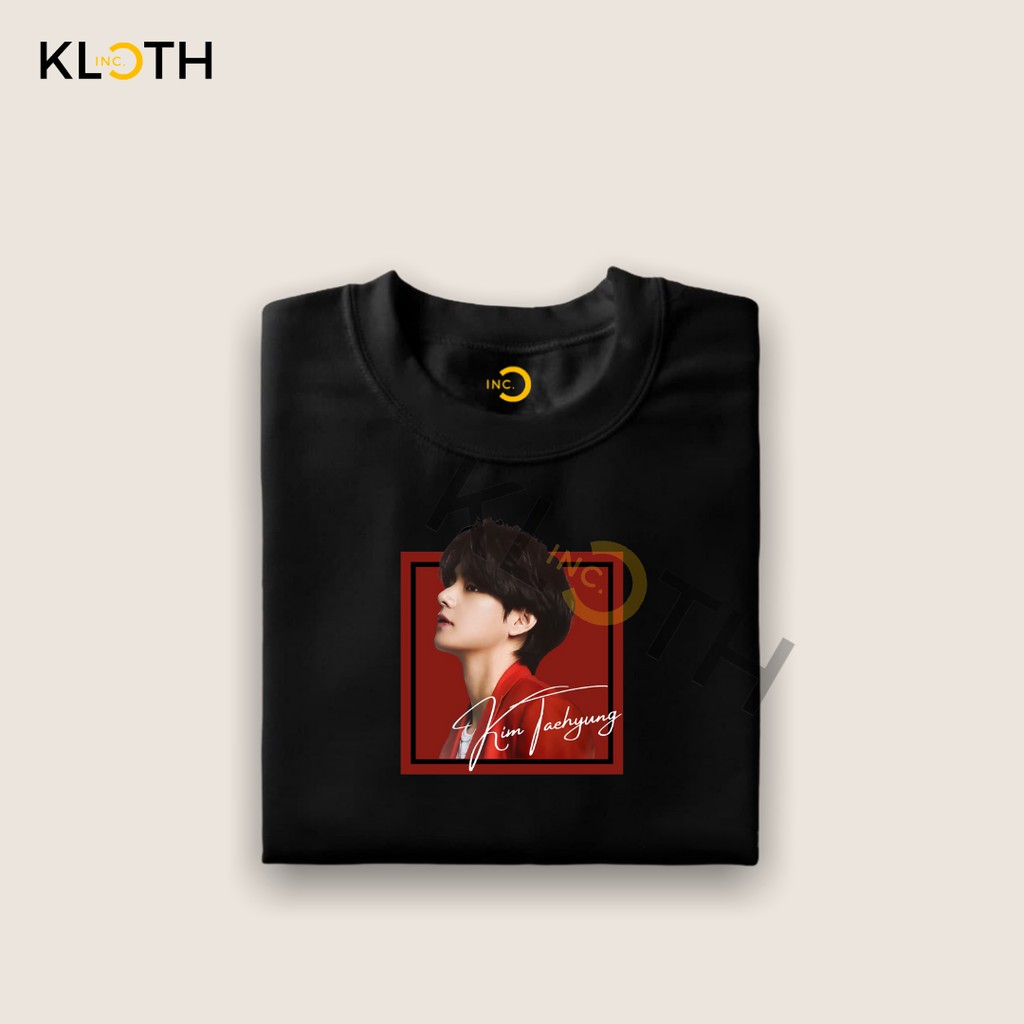 [SALE] Kaos Taehyung BTS Cotton 24s Premium Bisa Upgrade Lengan Panjang