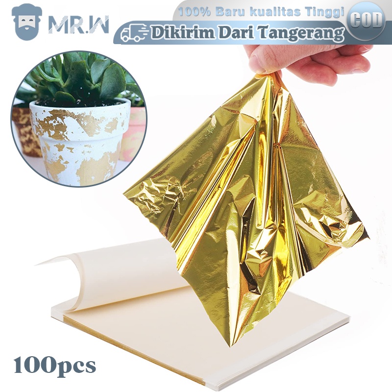 

100 Lembar Kertas Foil Emas/Kertas Foil Gold/Gold Foil Leaf/Gold Foil Paper Untuk Jewelry Making Gilding Art Uk 9x9cm