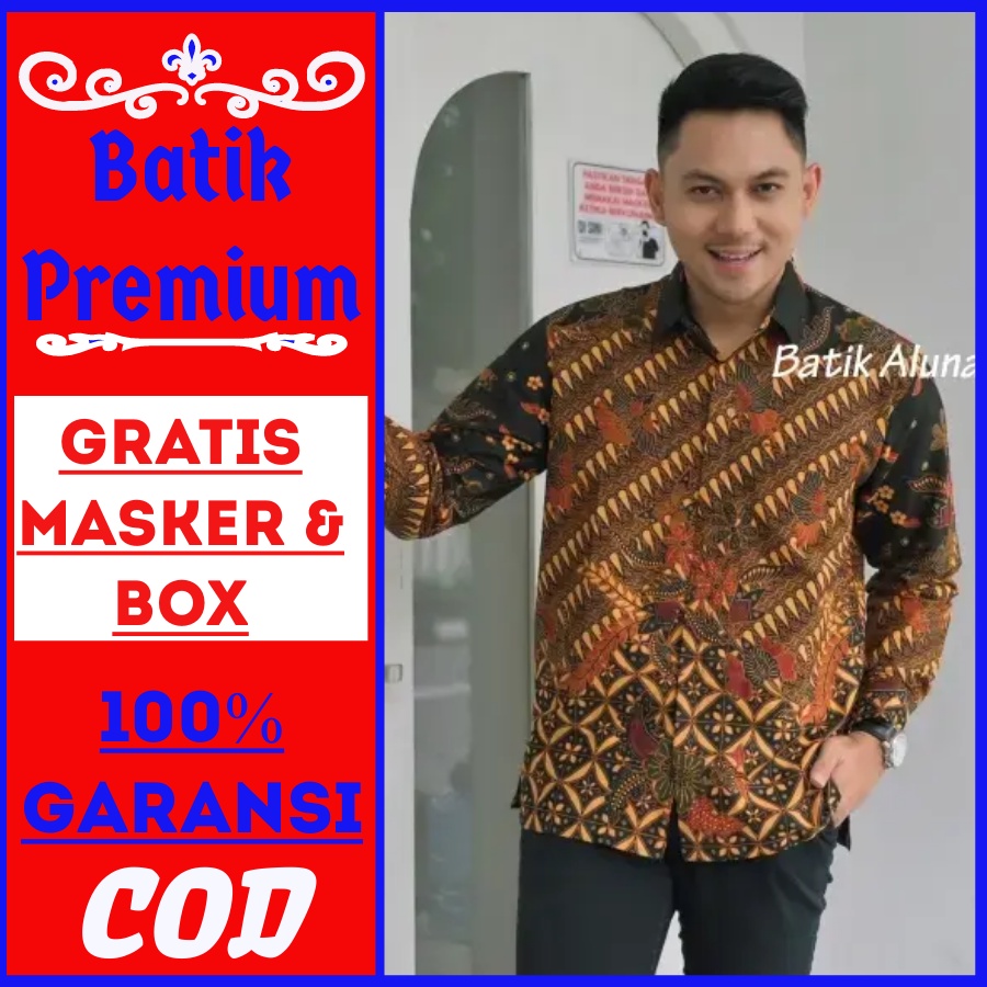 Kemeja batik keraton solo pria premium lengan panjang kekinian aluna prabuseno alisan lilac tulis ay