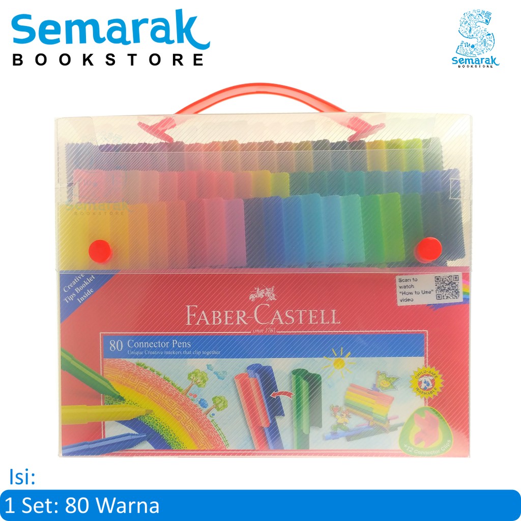

Spidol Warna Kreatif Faber Castell Connector Pen - Set 80 Warna
