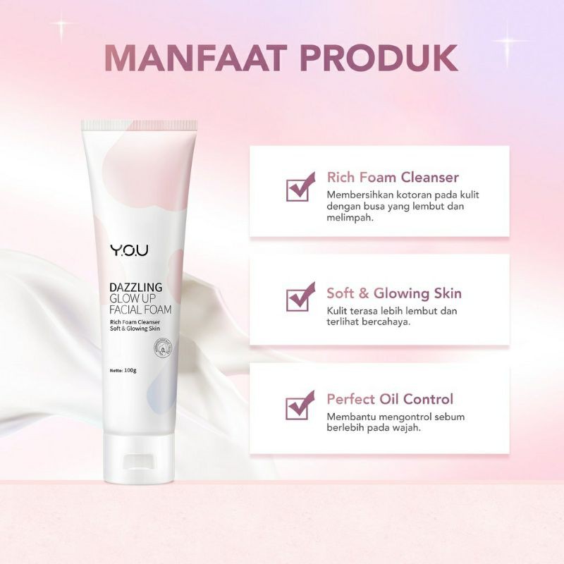 You Dazzling Glow Up Facial Foam / Sabun Pembersih Wajah 100gr