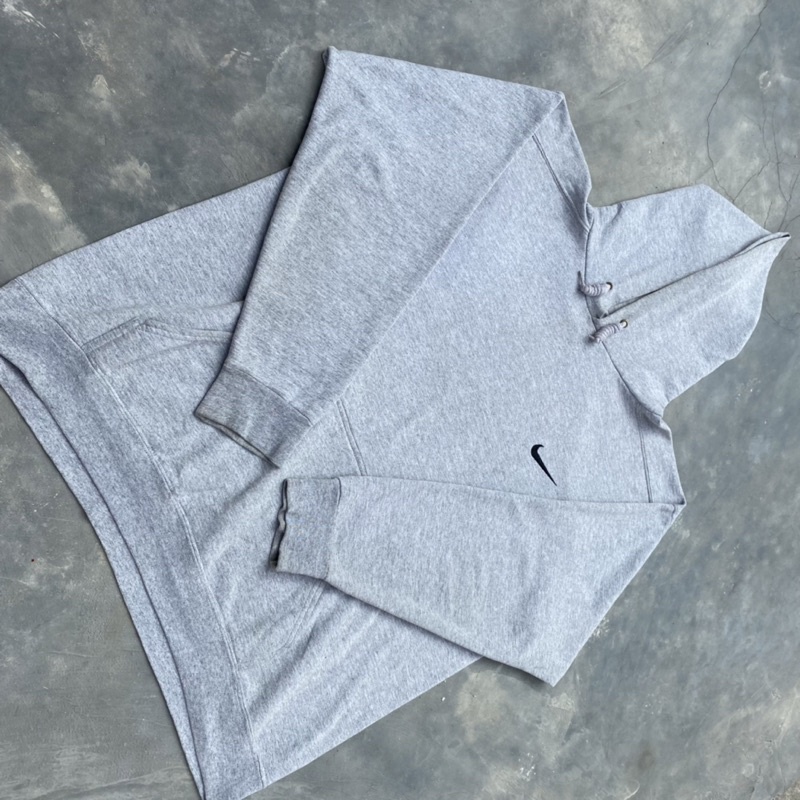 Vintage Nike 90s Hoodie , Crewneck , Sweat pants / Joger pants Heather Grey set