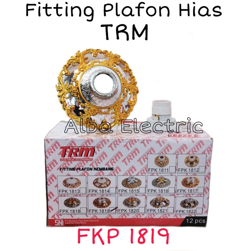 Fitting Plafon Hias FPK 1819 Merk TRM Fitting Lampu Hias Bunga Kecil Emas Silver SNI