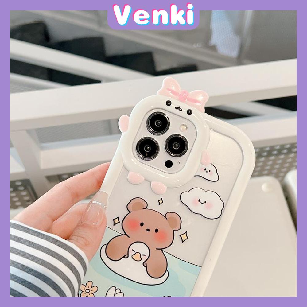 iPhone Case Silicone Soft Case Clear Case Airbag Shockproof Protection Camera Varnish Feel Bear Cartoon Cute Compatible For iPhone 11 Pro Max 13 Pro Max 12 Pro Max 7Plus xr XS Max