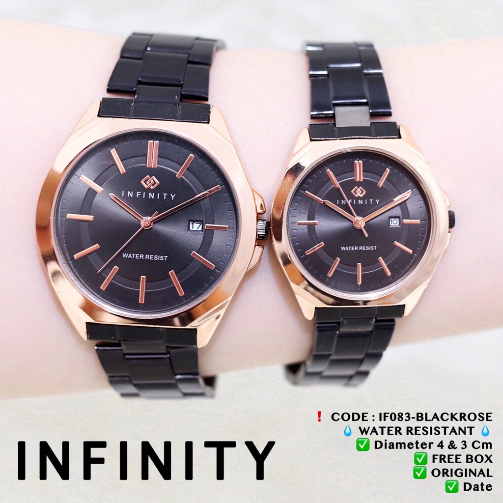 Jam tangan couple anti air original INFINITY free box khusus garansi 1 tahun IF083