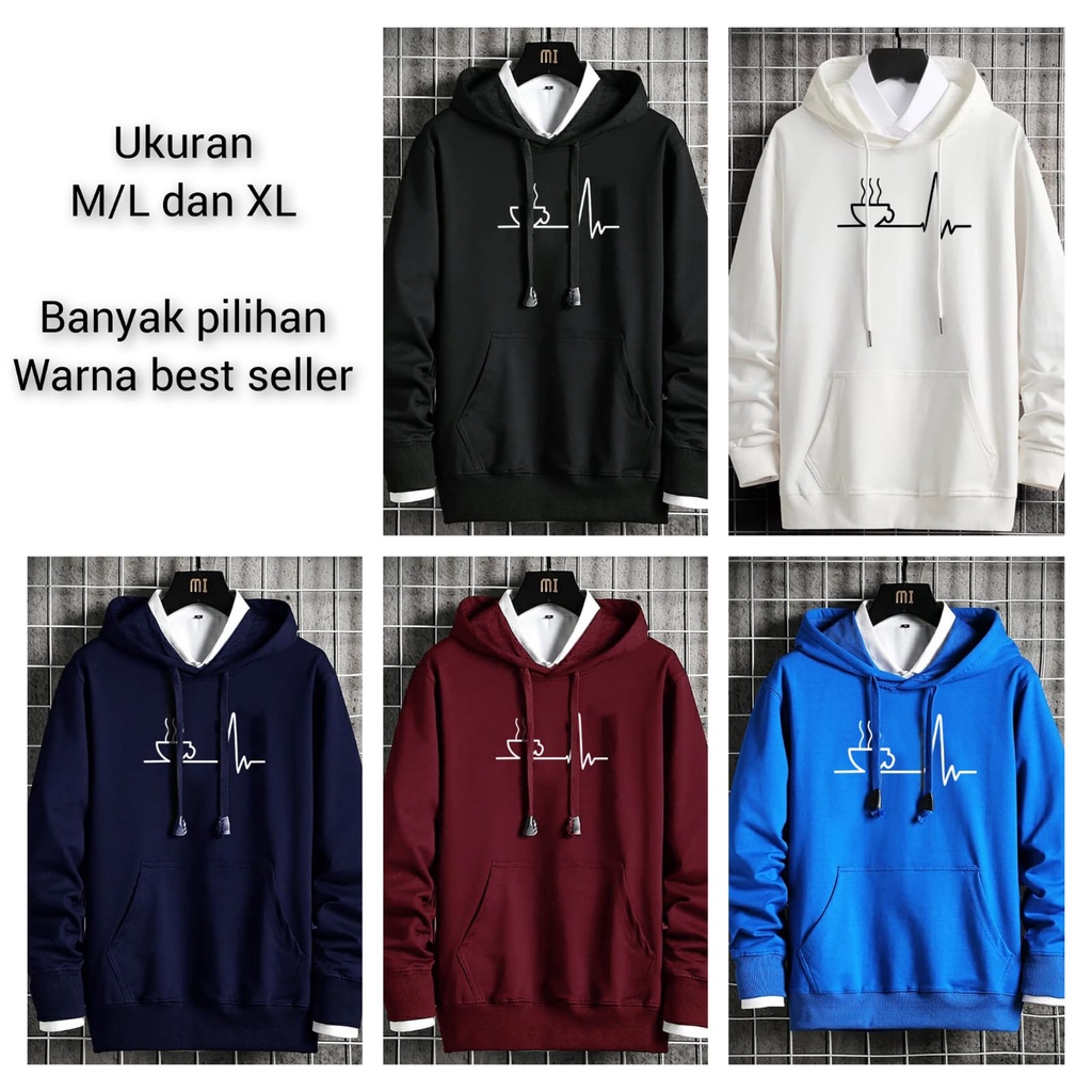 MUKZHOP - HOODIE KOPI / hoodie lengan panjang / sweater kece / distro / fashion cowol / terbaru / terlaris