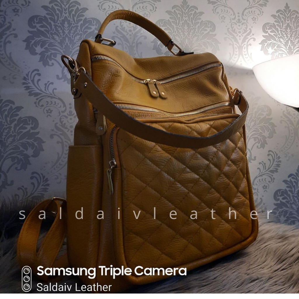 [Size L Jumbo] Tas Ransel Kulit Asli SDL106 | Shopee Indonesia