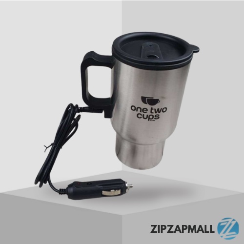 Gelas Insulasi Stainless Steel Pemanas 12V 450ML / Gelas Pemanas Air Kopi Teh Dimobil Portable / Gel