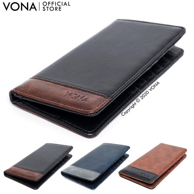 VONA Dompet Pria Wanita Panjang Kulit PU Sintetis Dompet Asli - LOGAN