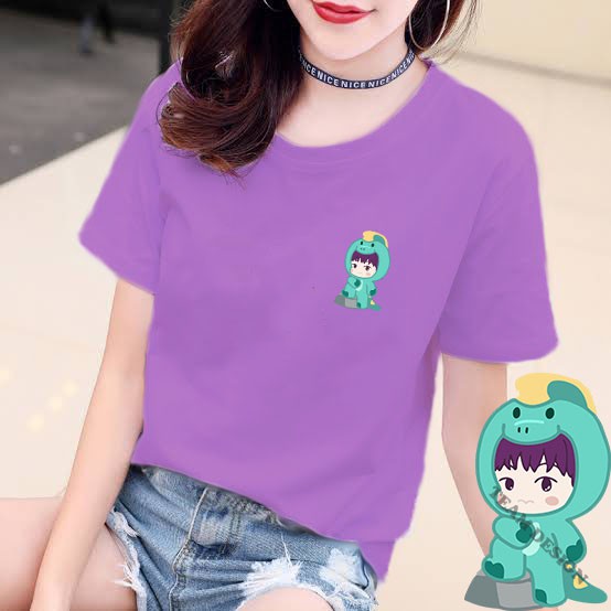 YOURSTYLE1119 - KAOS KARAKTER GREEN REX DINO BAJU KAOS WANITA DISTRO UNISEX OVERSIZE JUMBO KEKINIAN