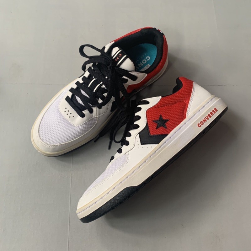 Sepatu Converse rival ox white red black size 42 original ori