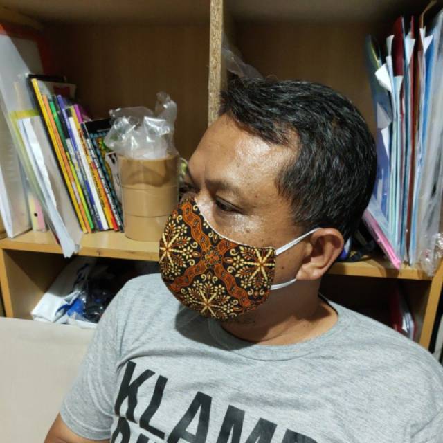 Masker kain 3ply batik campur isi 5