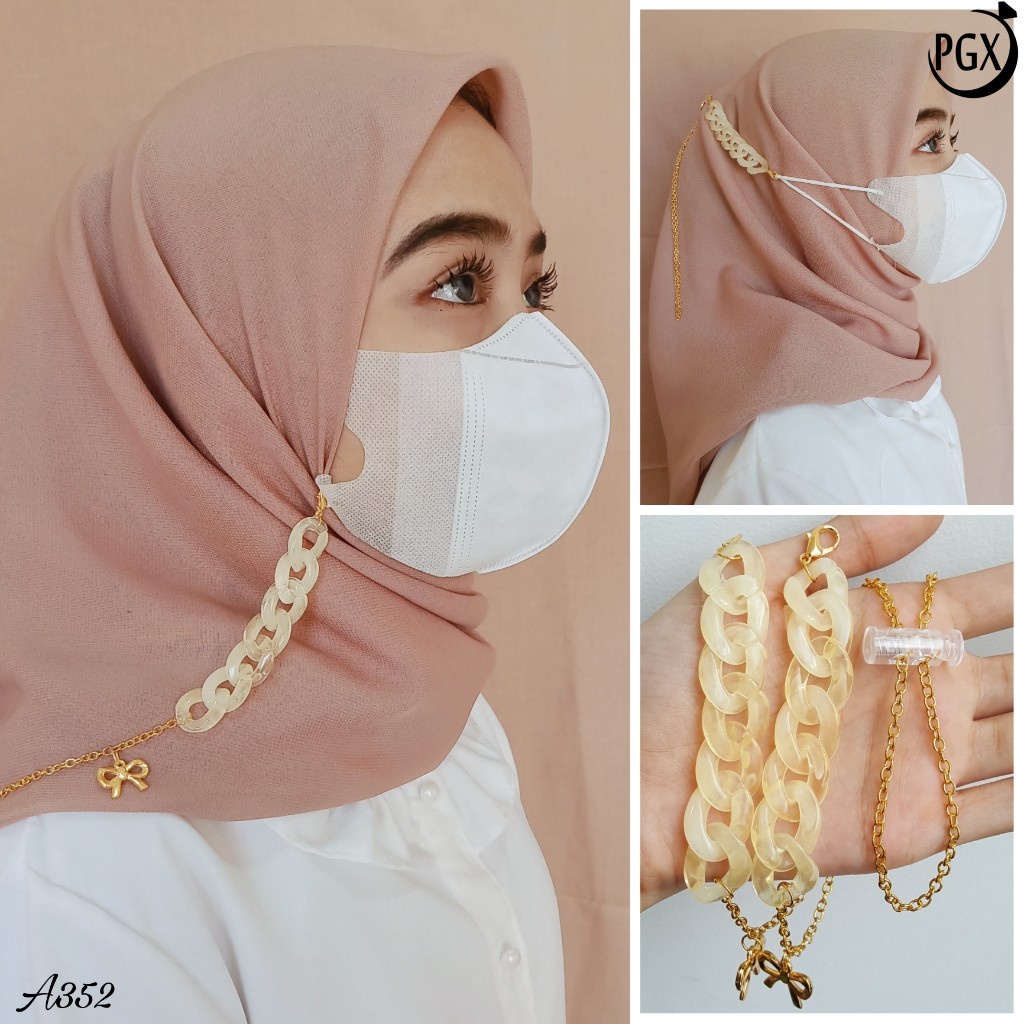 PGX Strap Masker 2in1 Konektor Headloop Tali Masker Kalung Masker Rantai Aksesoris Fashion - A352