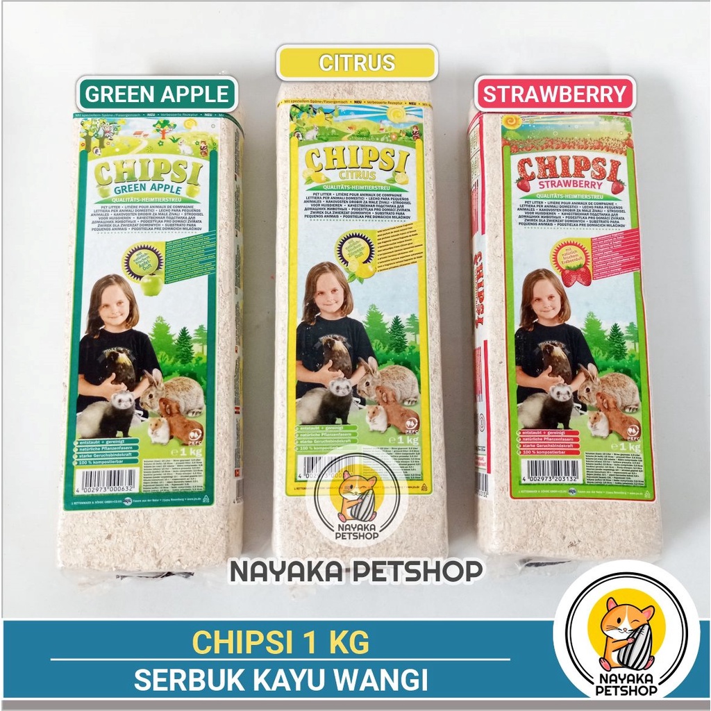 Chipsi 1 Kg Serbuk Kayu Hamster Wangi Buah Apel Jeruk Strawberry Serutan Pet Bedding Alas Kandang Marmut Kelinci Landak Tupai Gerbil Hewan