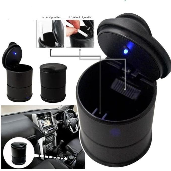 ASBAK TEMPAT PUNTUNG ROKOK ASBAK PORTABLE ASBAK MOBIL LED CAR ASTRHAY ASBAK UNIK BR75