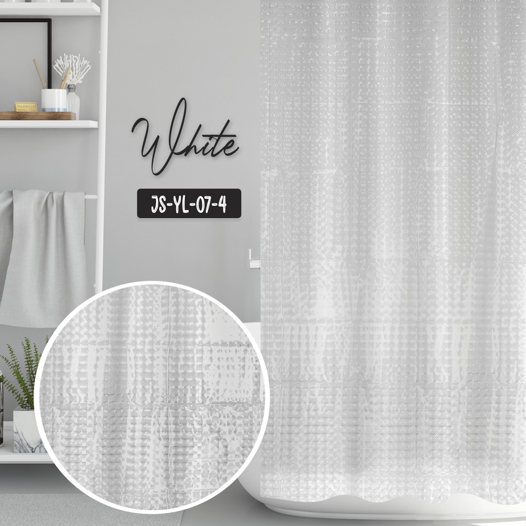 Matougui Tirai Kamar Mandi Anti Air Shower Bathroom Curtain Motif Polos Tebal Js Yl 07 Shopee Indonesia