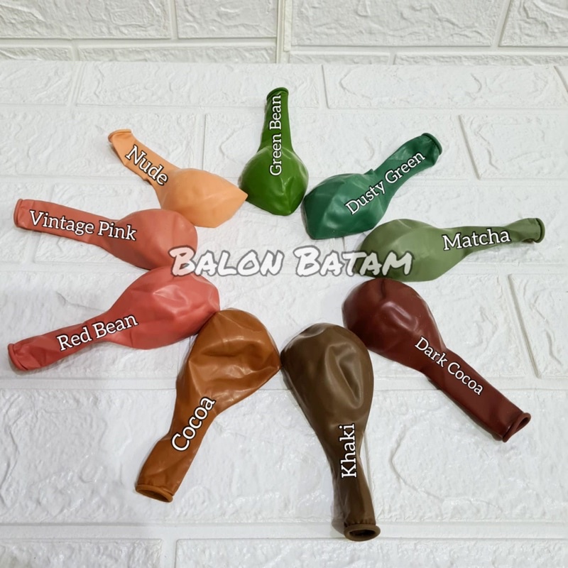 Balon Latex Vintage Cocoa Nude Redbean Green Brown series 12inch 2.8gram TX