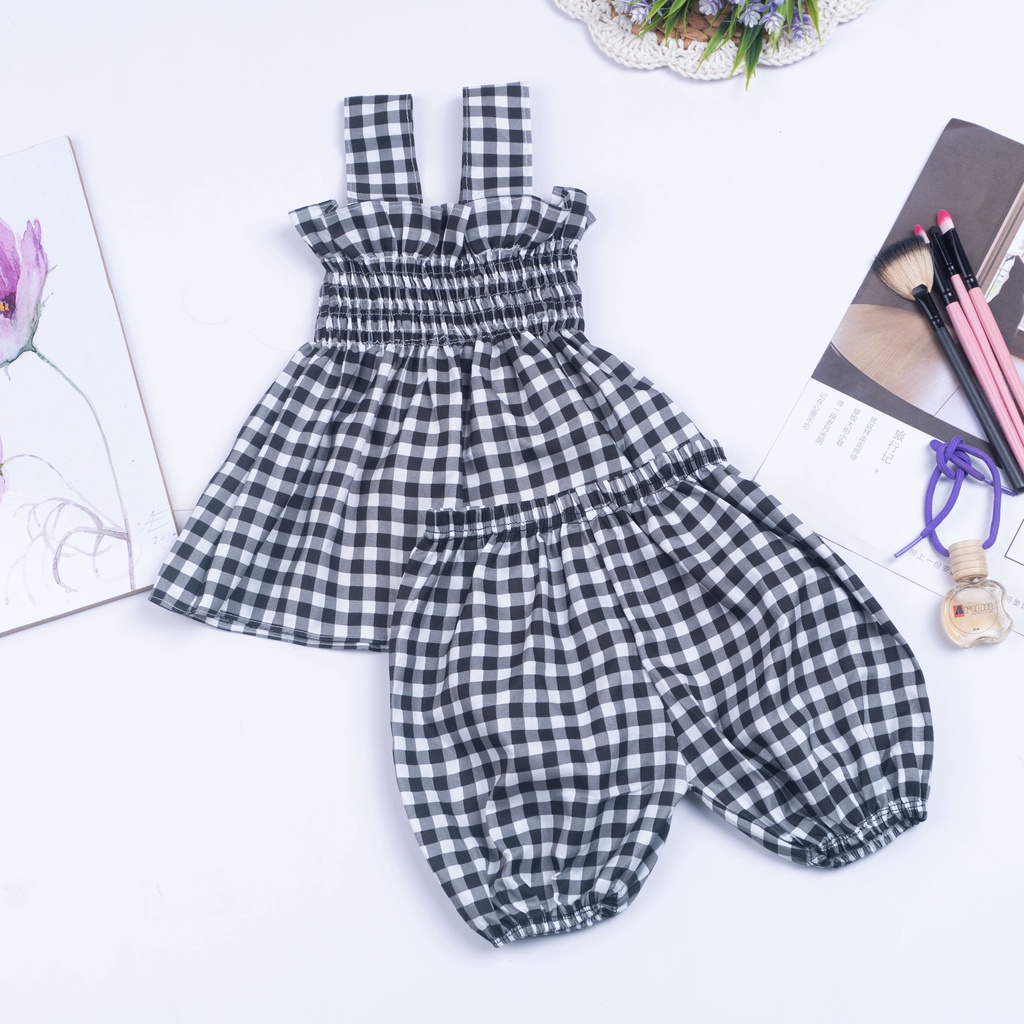 IL - SETELAN ANAK AFINA ANAK PEREMPUAN / SETELAN TARTAN BABYDOLL BALITA