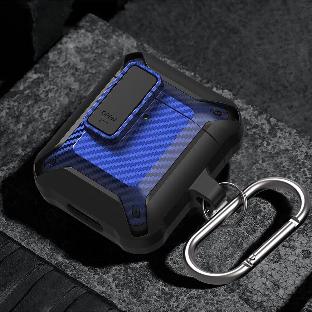 Casing Hardcase Shockproof Bahan Silikon + Serat Karbon Untuk Apple AirPods Pro 2 / 3