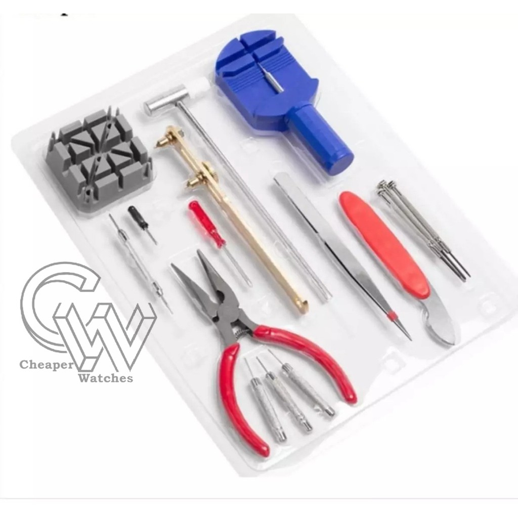 Cheaper-Alat Perlengkapan Set Service Jam Tangan Alat Servis 16pcs ToolKit Watch