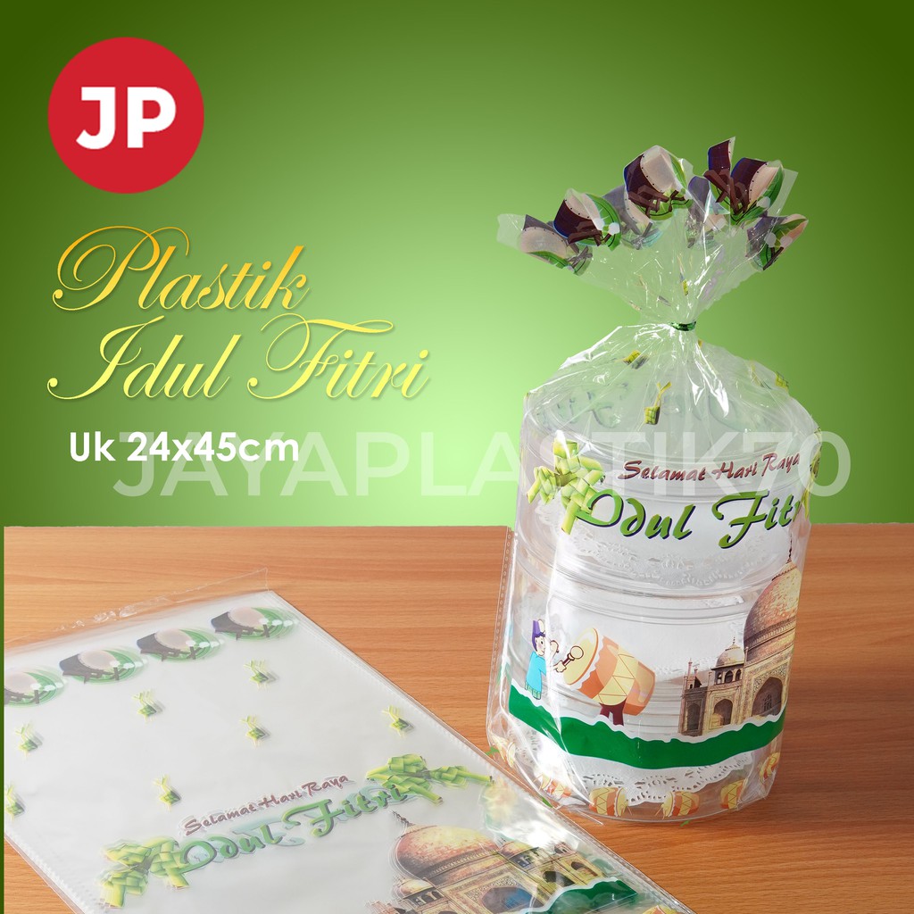 Plastik opp Motif Idul Fitri lebaran isi 12 Pcs uk: 24x45 + termasuk kawat pengikat