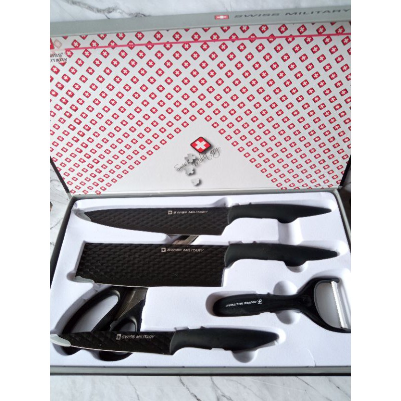 

Set Pisau Gunting Multifungsi Original Elegan Black White 5 Pcs