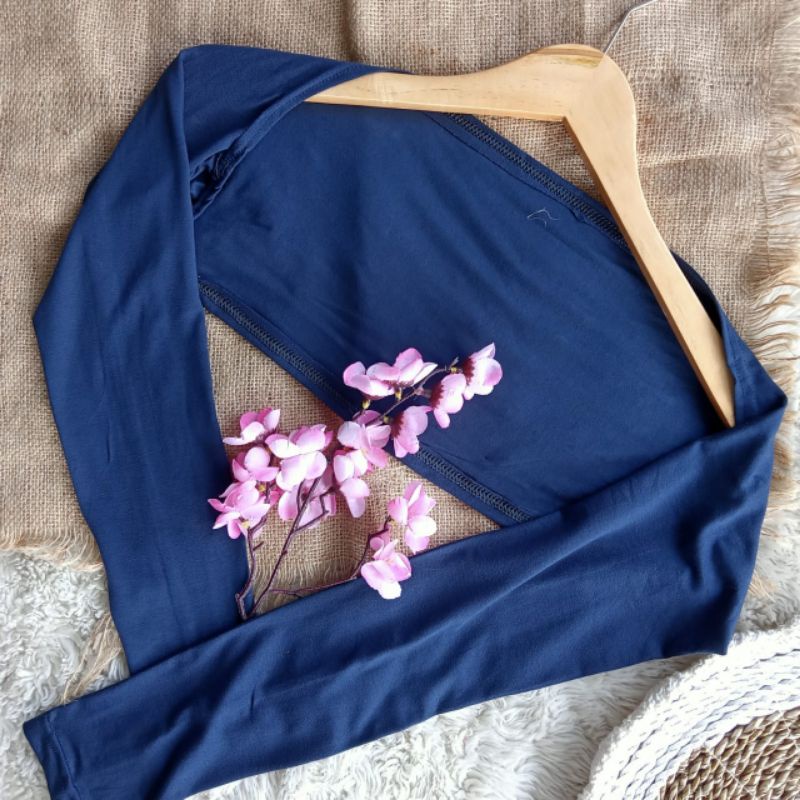 MANSET TANGAN SAMBUNG BOLERO PREMIUM KAOS RAYON STANDAR JUMBO-Navy
