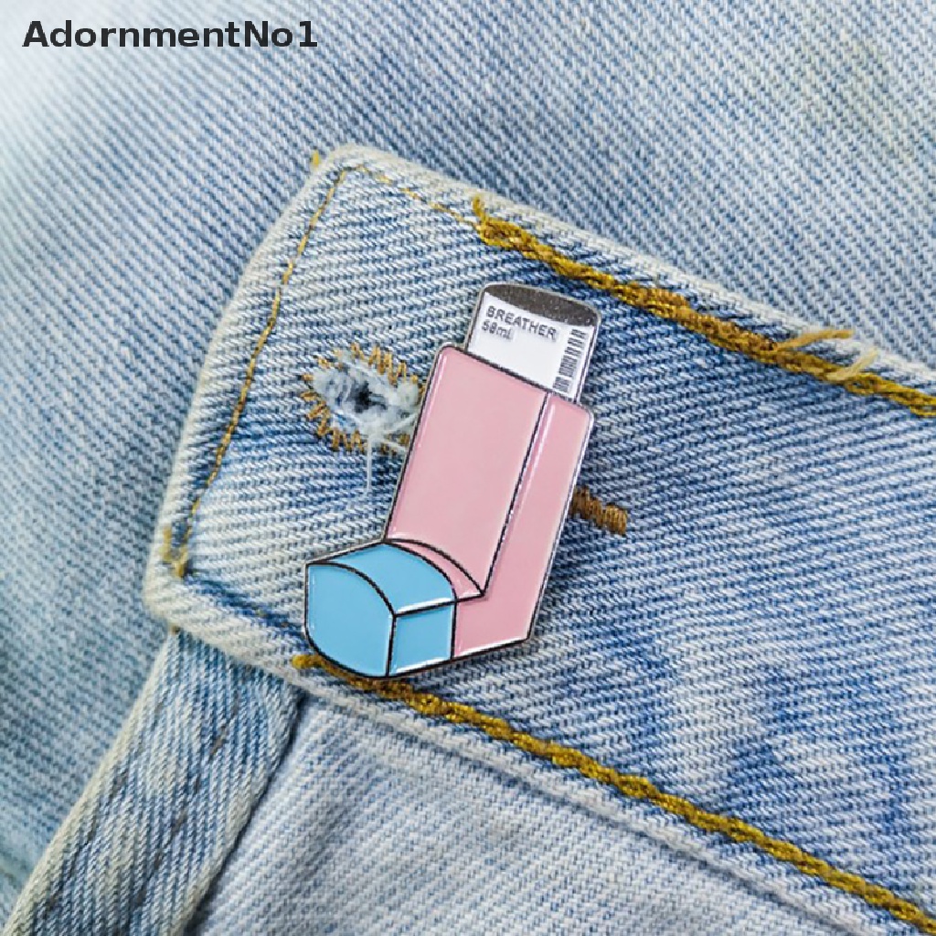 (AdornmentNo1) Bros Pin Enamel Desain Obat Medis Asthmatik Pasang Kerah