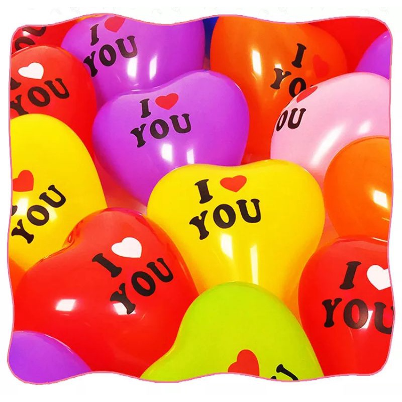 Balon Latex Hati I Love You Mix Warna 12 in