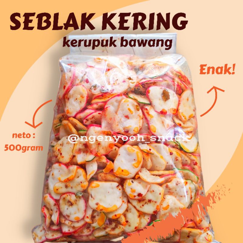 

SEBLAK KERING KERUPUK BAWANG 500GRAM / KERUPUK SEBLAK / KERUPUK PEDAS / SEBRING SEBLAK KERING