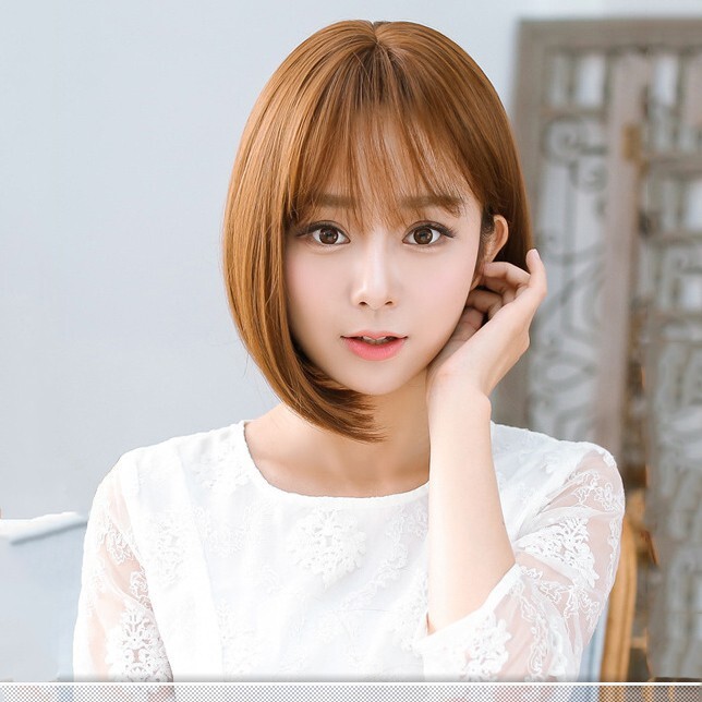 Wig Rambut Pendek Lurus Wanita Berkualitas Korean Version Wig Short Hair Women's