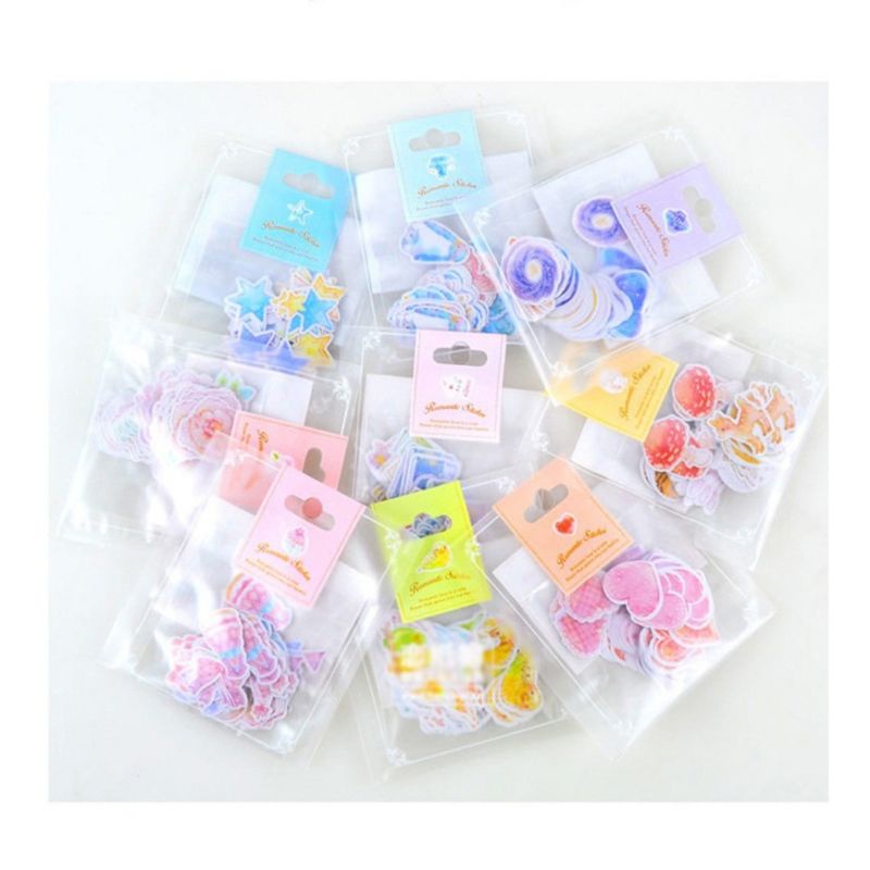 

70pcs sticker deco scrapbook - bullet journal - diary - stiker aesthetic - stiker murah