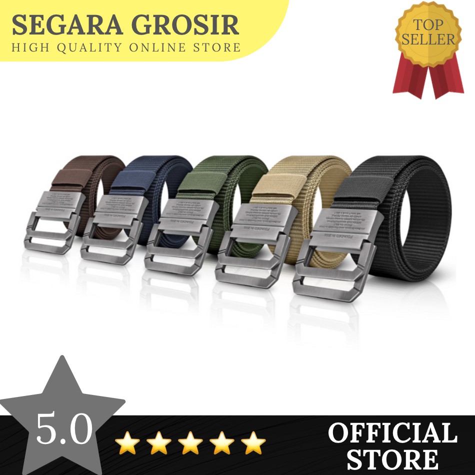 IKAT PINGGANG NYLON GESPER BESI DOUBLE RING STAINLESS SABUK TACTICAL MILITARY PLAIN CASUAL BAN PINGANG IKAT PINGGANG OUTDOOR BELT CANVAS MEN BELT GESPER GASPER COWOK MODIS AKSESORIS FASHION ORIGINAL BRANDED RINGAN MURAH TERMURAH GROSIR IMPOR IMPORT