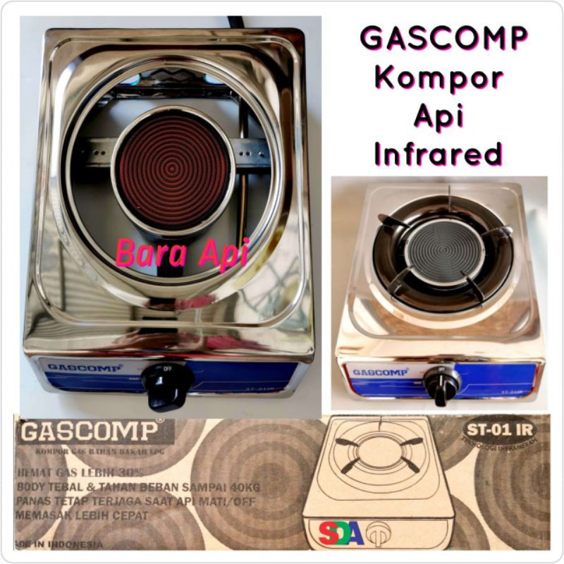 Kompor Infrared Gas 1 Tungku Gascomp Kompor Bara ST-01IR ML4ST07B