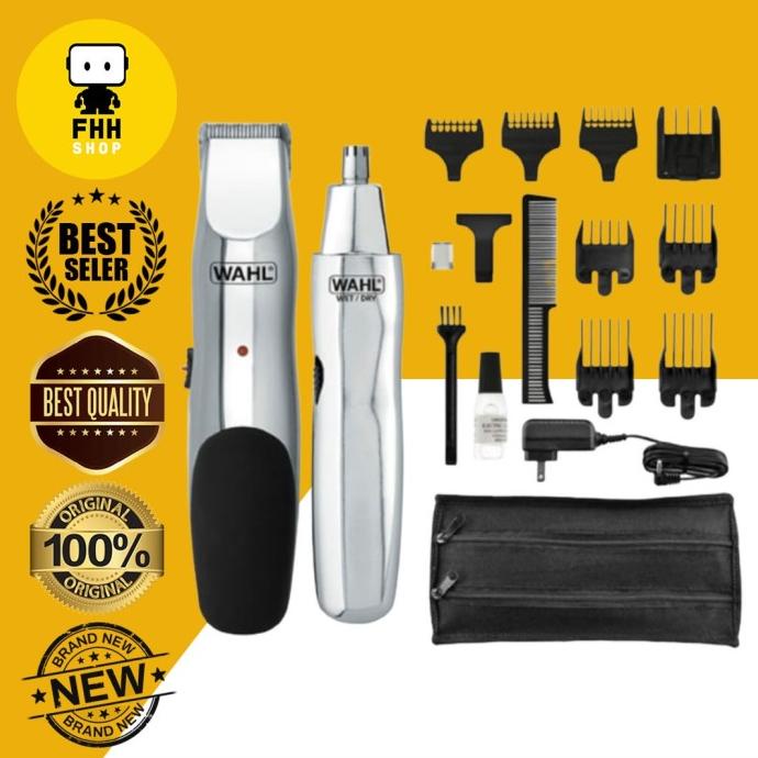 Wahl 5622 Groomsman 2 in 1Rechargeable Hair Shaver + Nose Hair Trimmer