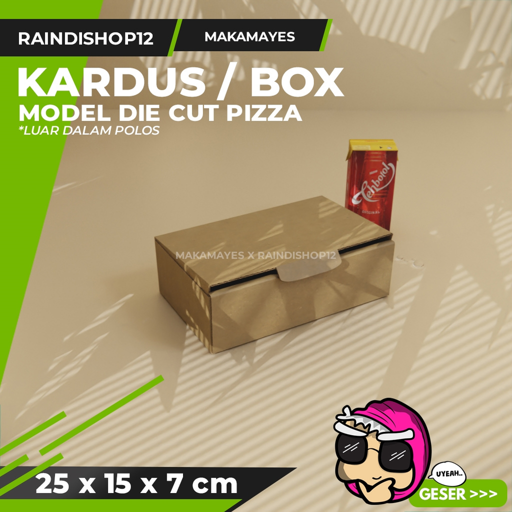 

(MIN 5 PCS) BOX 25 X 15 X 7 CM KARDUS DIE CUT PIZZA KEMASAN PACKAGING KADO