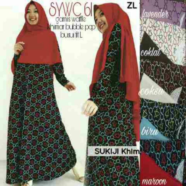 gamis syari wafel kotak