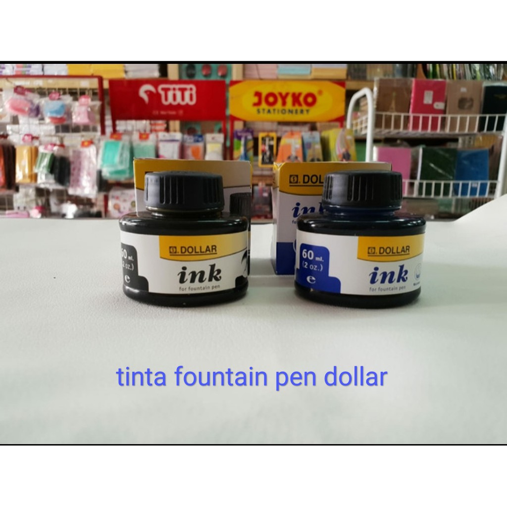 

tinta fountain pen dollar / hero 50 ml satuan tersedia merah biru dan hitam